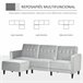 Sofá Cama Poliéster, Espuma, Madera HOMCOM Gris