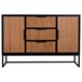 Aparador de 3 cajones y 2 puertas de madera y metal Marron