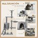 Árbol para Gatos Aglomerado de Madera, Sisal PawHut Gris