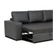 Chaise longue piel sintética con cama HARRY Negro