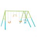 Columpio jardín infantil doble con balancín y trapecio INTEX Verde