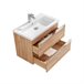 Conjunto mueble lavabo individual encastrado y columna April 80 Blanco