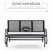 Banco de Jardín Metal, Malla Outsunny Negro