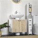 Armario de Baño Melamina de Madera, Acero kleankin, hogar - baño 60 Marron