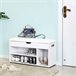 Banco de zapatos con 3 compartimentos y 1 espacio de almacenamiento con asiento cómodo - H44 cm Blanco