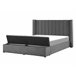 Beliani Cama con somier Terciopelo NOYERS 170x247 Gris
