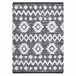 Alfombra ECO sisal BOHO MOROC Etno Zigzag 22319 franjas 117x170 Gris