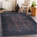 Alfombra lavable ANDRE 1013 Ornamento vintage 160x220 Negro