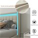 Cama, USB, cabecero LED, cama para adolescentes 148x213 Cama, USB, cabecero LED, cama para adolescentes 148x213 Beige