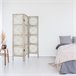 WELL HOME - Pantalla en madera Etnik con estampados Blanco