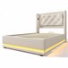 Cama individual de algodón con almacenaje 100x210 Beige
