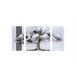 Cuadro tríptico pintado ÁRBOL blanco Blanco