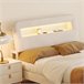 Cama tapizada, LED, USB, 2 cajones Cama tapizada, LED, USB, 2 cajones Beige