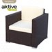 Conjunto muebles terraza sillones, sofá y mesita ratán Aktive Negro