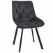 4x Silla tapizada capitoné de terciopelo SJ.33 Negro