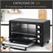 Horno Eléctrico Metal, Acero Inoxidable y Vidrio Templado HOMCOM Horno Eléctrico Metal, Acero Inoxidable y Vidrio Templado HOMCOM Negro