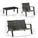 Muebles de Ratán Ratán PE, Poliéster, Espuma, Metal Outsunny Negro