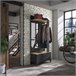 Mueble recibidor con espejo MANCHESTER Negro/ Madera