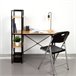 Max Home Escritorio con estantería madera y acero 100x52 Negro/ Madera