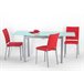 Silla de cocina ANUBIS fija PU Rojo