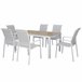 Set de jardín con mesa y 6 sillas ANZIO color gris Blanco