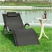 Tumbona de Jardín con reposacabezas extraíble OGS38-W SoBuy Negro