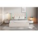 Cama estofada, LED, espaço de armazenamento Cama estofada, LED, espaço de armazenamento Beige