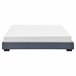 Corium Cama doble Masari con somier tapizado en piel sintética 186x214 Gris Oscuro