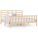 Estructura de cama de madera maciza 200x200 Blanco