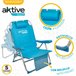 Silla mochila plegable aluminio Aktive Beach 5 posiciones Azul