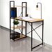 Max Home Escritorio con estantería madera y acero 120x64 Negro/ Madera