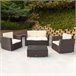 Conjunto muebles terraza sillones, sofá y mesita ratán Aktive Negro