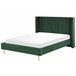 Beliani Cama con somier Terciopelo VILLETTE 165x222 Verde Oscuro