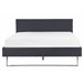 Beliani Cama con somier Terciopelo BELLOU 214x165 Gris Oscuro