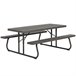 Mesa con bancos plegable ultrarresistente marrón LIFETIME 183x76x74 cm UV100 Gris