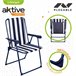 Silla plegable fija rayas marineras Aktive Garden Azul