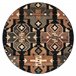 Alfombra de lana SUPERIOR circulo DIAS Étnico 135x135 Multicolor