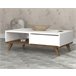 Mesa de centro GLIN color blanco y nogal Blanco