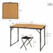 Aktive Mesa plegable aluminio bambú con 4 taburetes Negro/ Madera