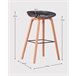 Taburete nórdico con patas de madera de haya  - Daxer Gris Claro
