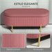 Pie de Cama Terciopelo HOMCOM, hogar - muebles de dormitorio Rosa