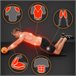 Set Rodillo abdominales y alfombrilla 2 Niveles Ergonómico Fitness Gridinlux Negro