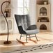 Silla mecedora, sillón de balanceo con respaldo cuadrado Gris Oscuro