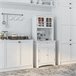 Alacena de Cocina MDF, Vidrio Templado HOMCOM, hogar - cocina 68 Blanco