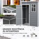 Caseta de Jardín PP, Aleación de Aluminio Outsunny Caseta de Jardín PP, Aleación de Aluminio Outsunny Gris