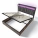 Cama de matrimonio de lino con almacenaje 166x222 Gris