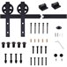 Kit de Accesorios para Puerta Corredera Acero al Carbono HOMCOM 200 Negro