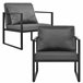 [casa.pro] set de muebles de jardín 2 x sillas sofá mesa Negro