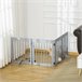 Barrera para Mascotas Madera de Pino PawHut Gris