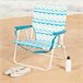 Aktive Silla de playa plegable con respaldo bajo y bolsillo trasero Azul